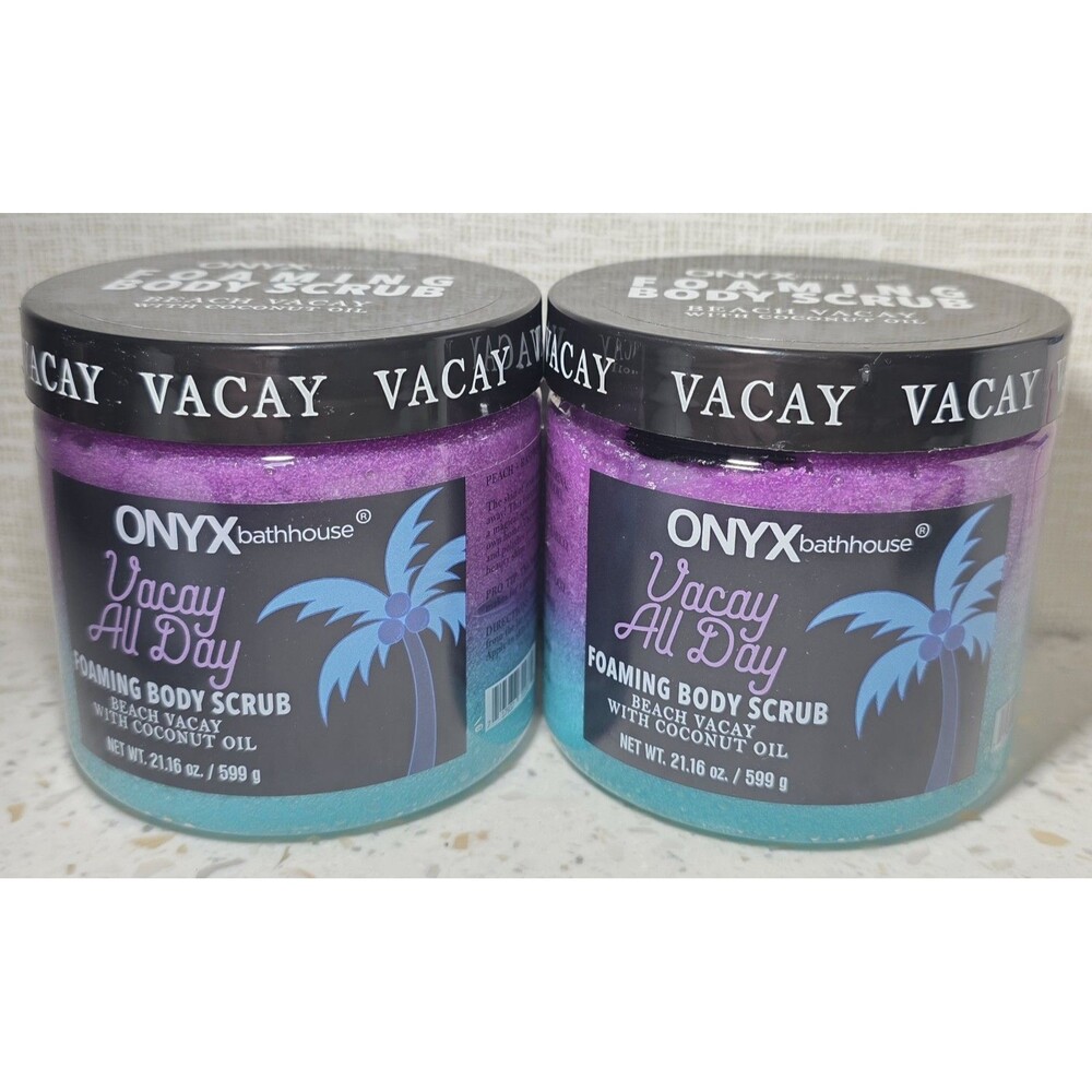 Lot Of 2 ONYX Bathhouse Vacay All Day Foaming Body Scrub Beach Coconut Exfoliate